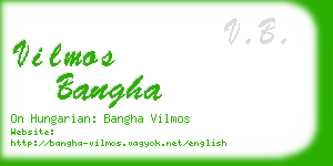 vilmos bangha business card